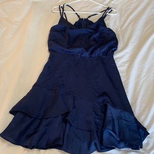 Lulu's Blue Satin Dress